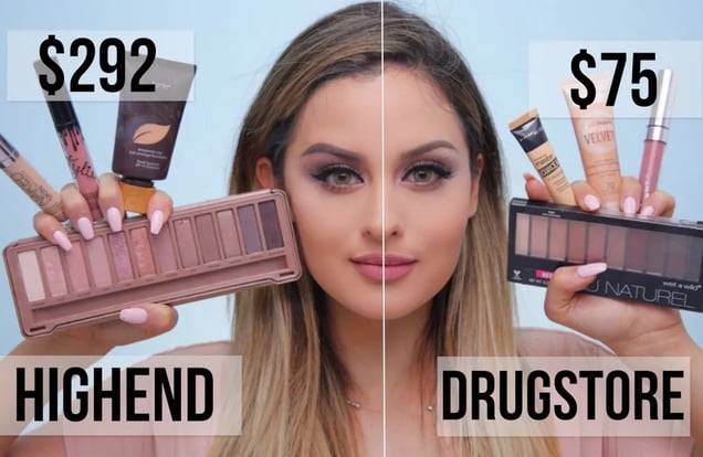 Full Face Drugstore vs. Highend Makeup Tutorial img
